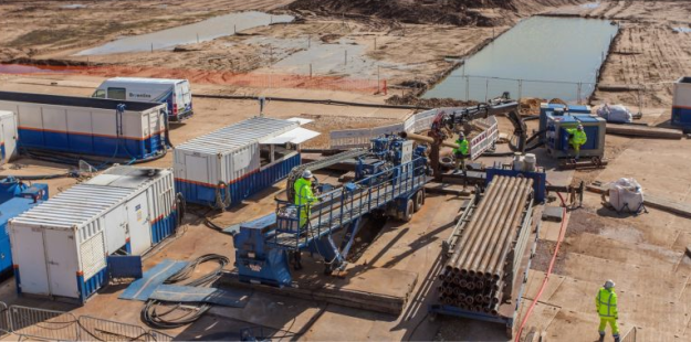 Horizontal Directional Drilling rig on site.
