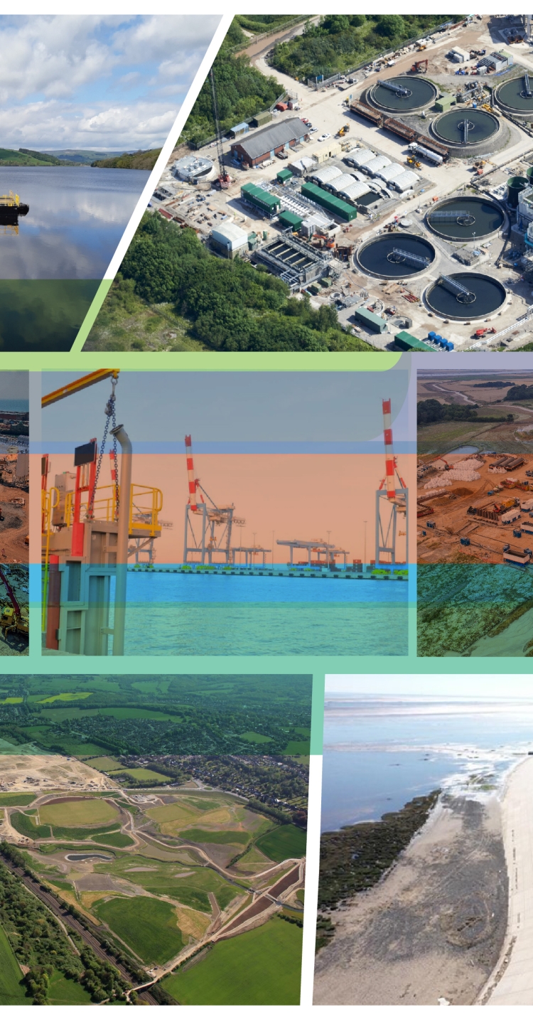 Collage of images of VolkerStevin projects. we are volkerstevin