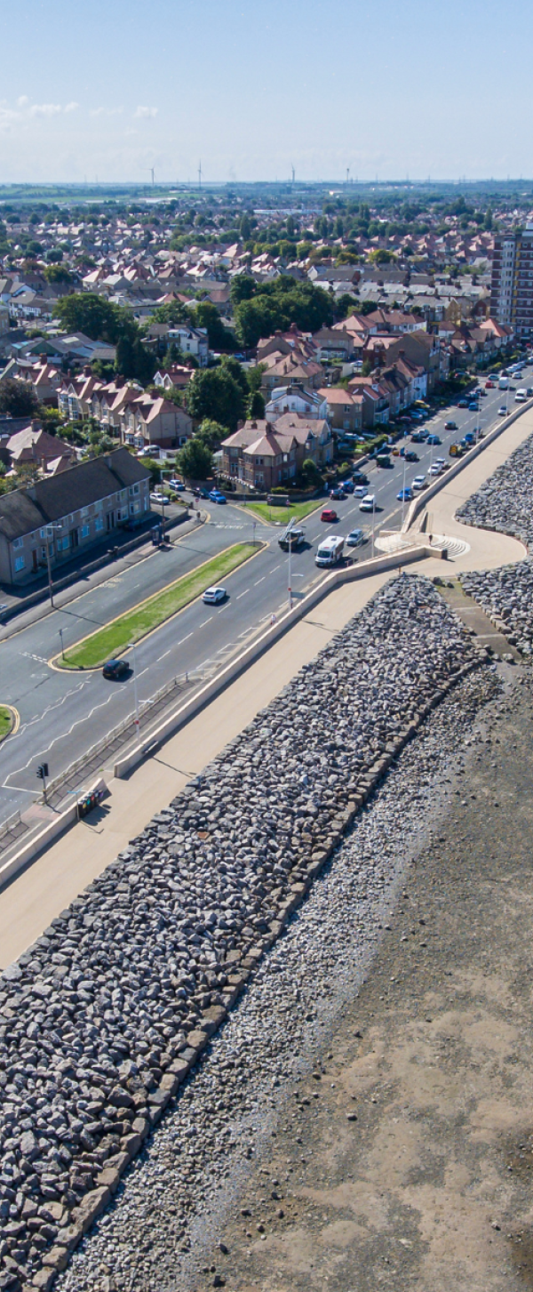 Morecambe wave wall. Environment Agency