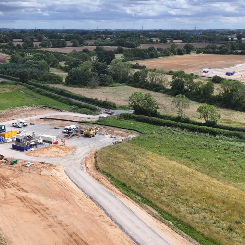 Ariel view of the Hornsea 3 site.