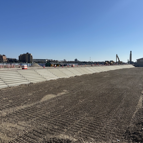 stepped concrete steps from a beach