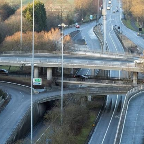 Aerial shot of Newcastle Central Motorway