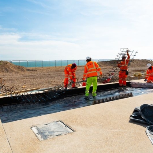 Promenade being built.