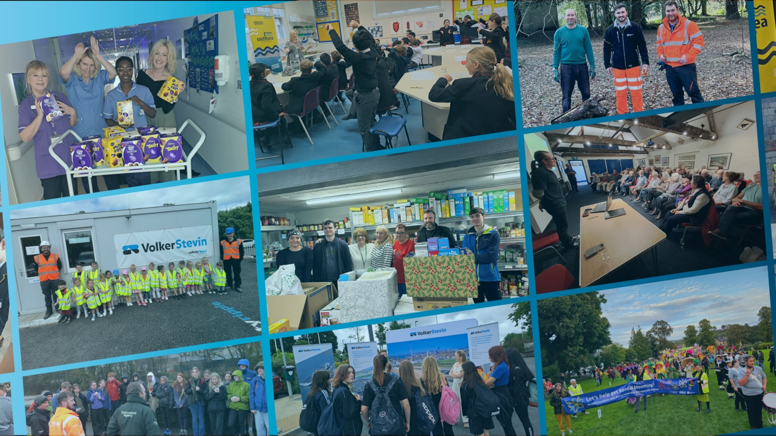 Collage of images of social value activity at VolkerStevin.