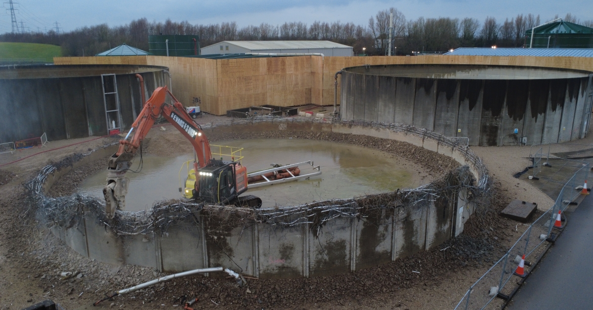 Three Operational Storage Tanks demolished at Lancaster WwTW | VolkerStevin