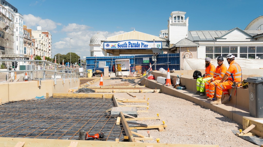 Promenade being built.