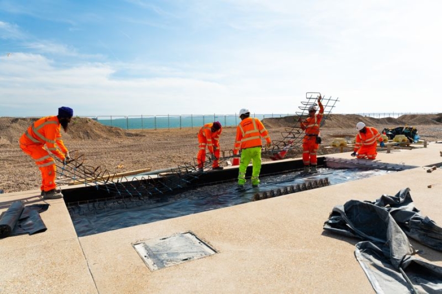 Promenade being built.