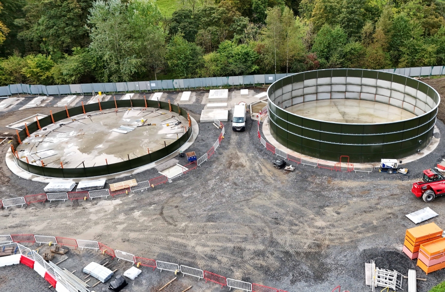 Two storm water storage tanks