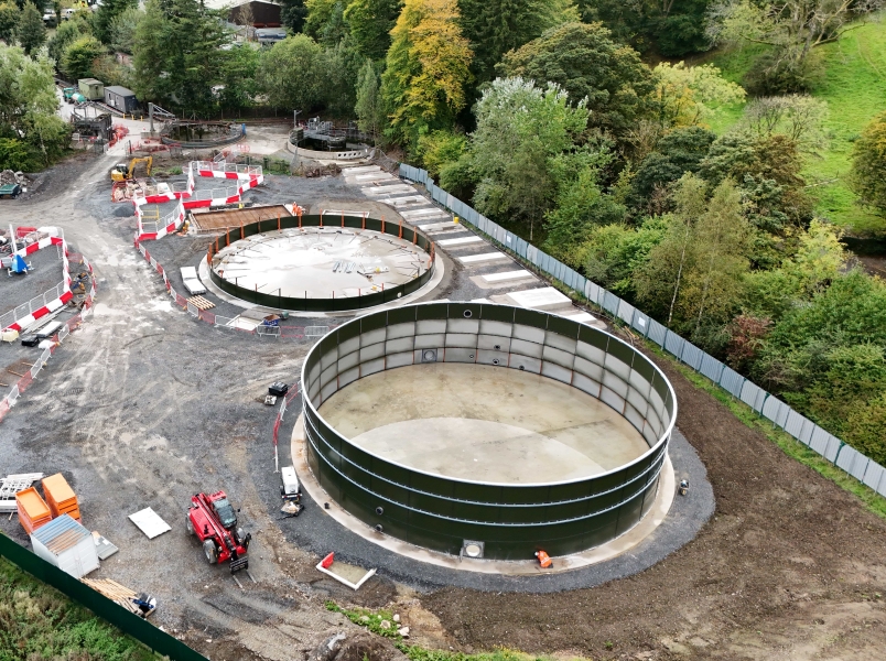 Two storm water storage tanks