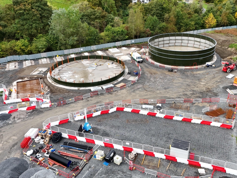 Two storm water storage tanks