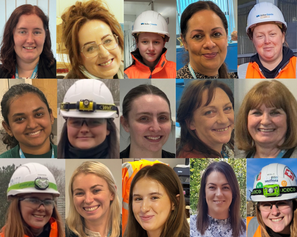 Collage of women that work at VolkerStevin. 
