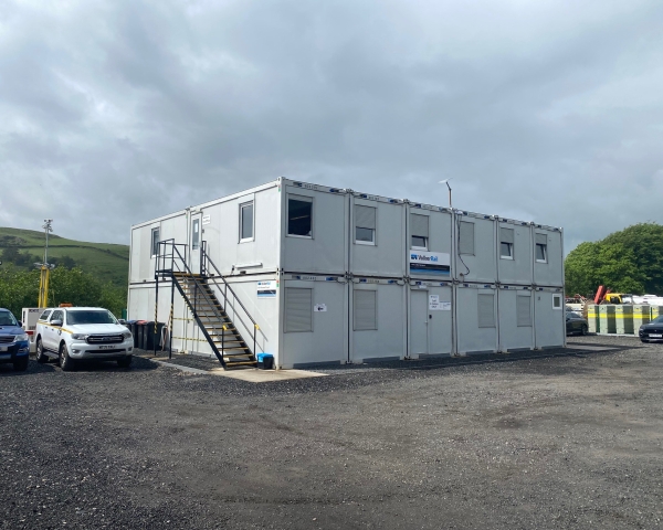 Two storey accommodation units with outside staircase