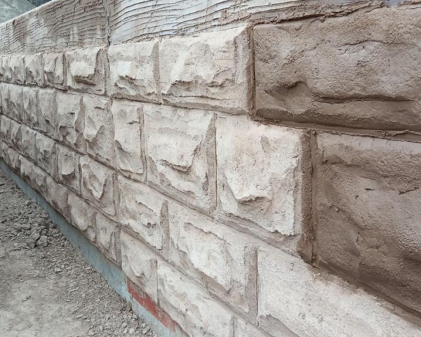 Concrete wall at the Preston Flood Risk Management Scheme.