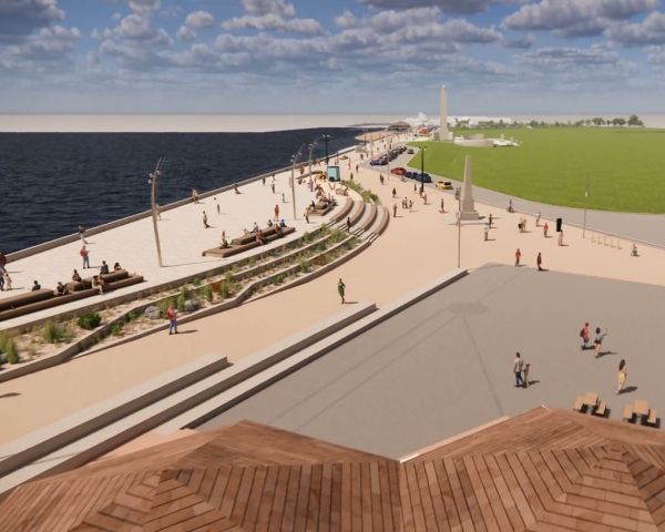 Frontage 3 CGI image of the seafront. 