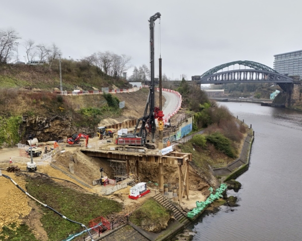 Temporary works on the bridge.