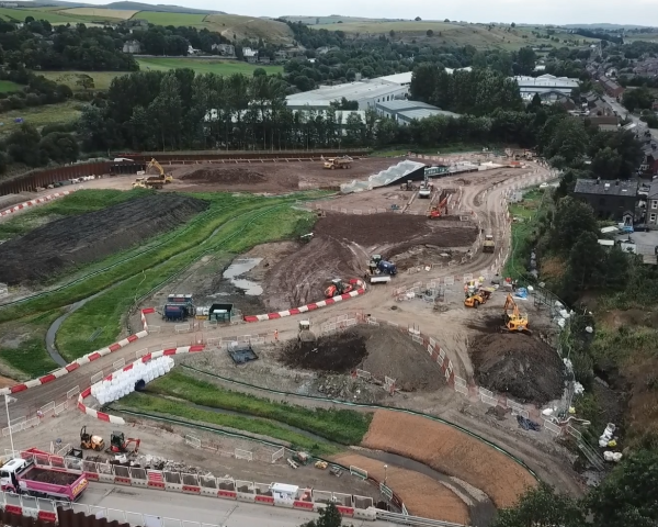 Ariel view of site.