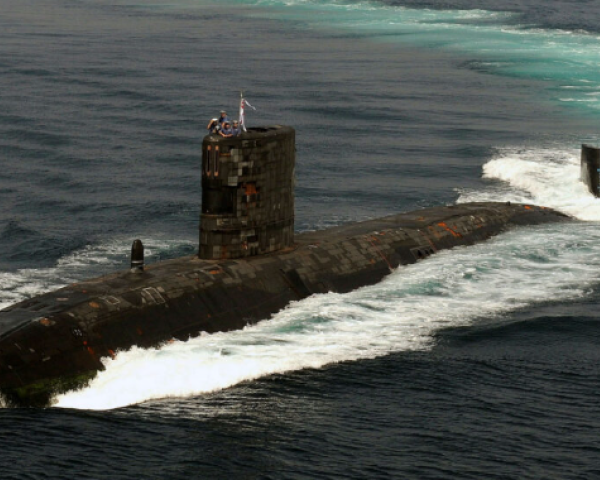 Naval Submarine in water
