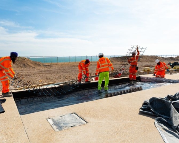 Promenade being built.