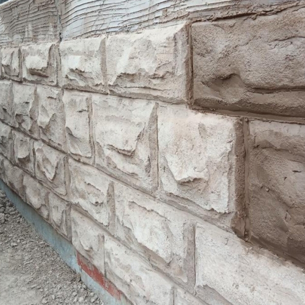 Concrete wall at the Preston Flood Risk Management Scheme.