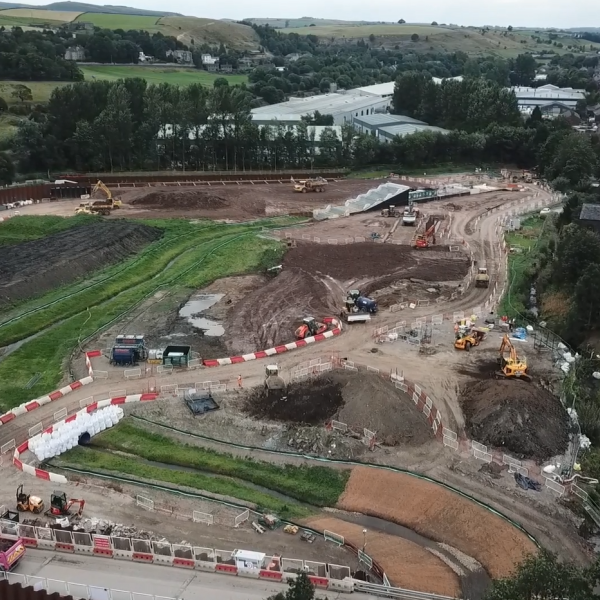 Ariel view of site.