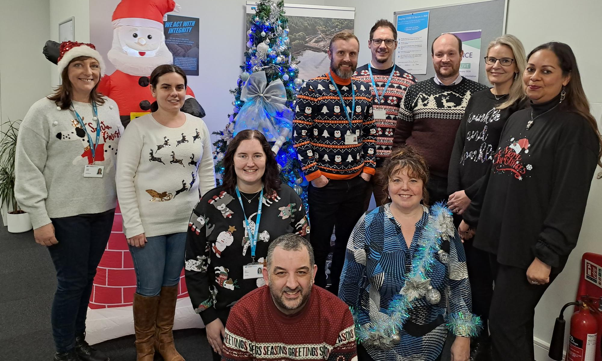 Picture of VolkerStevin employees in their Christmas Jumpers
