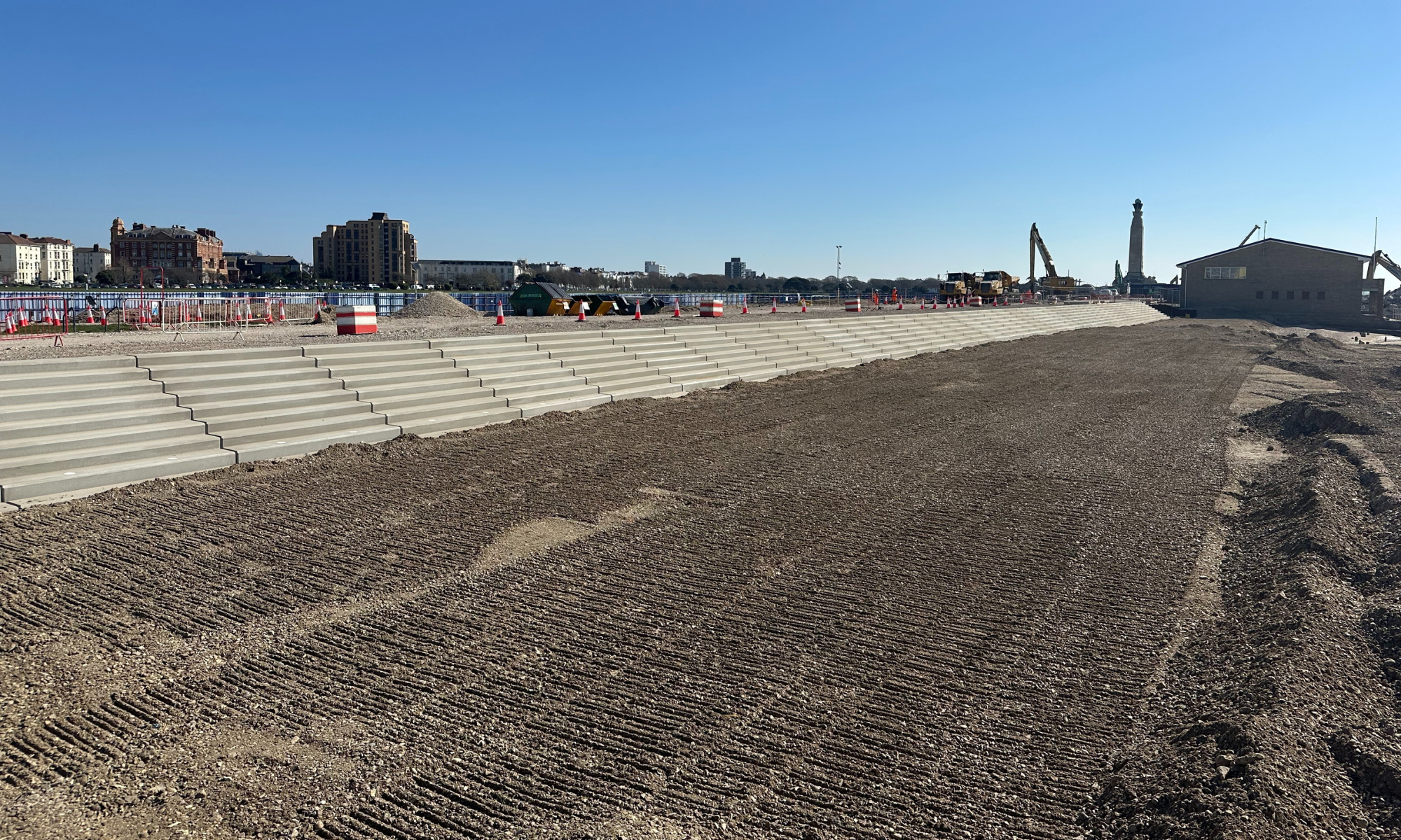 stepped concrete steps from a beach