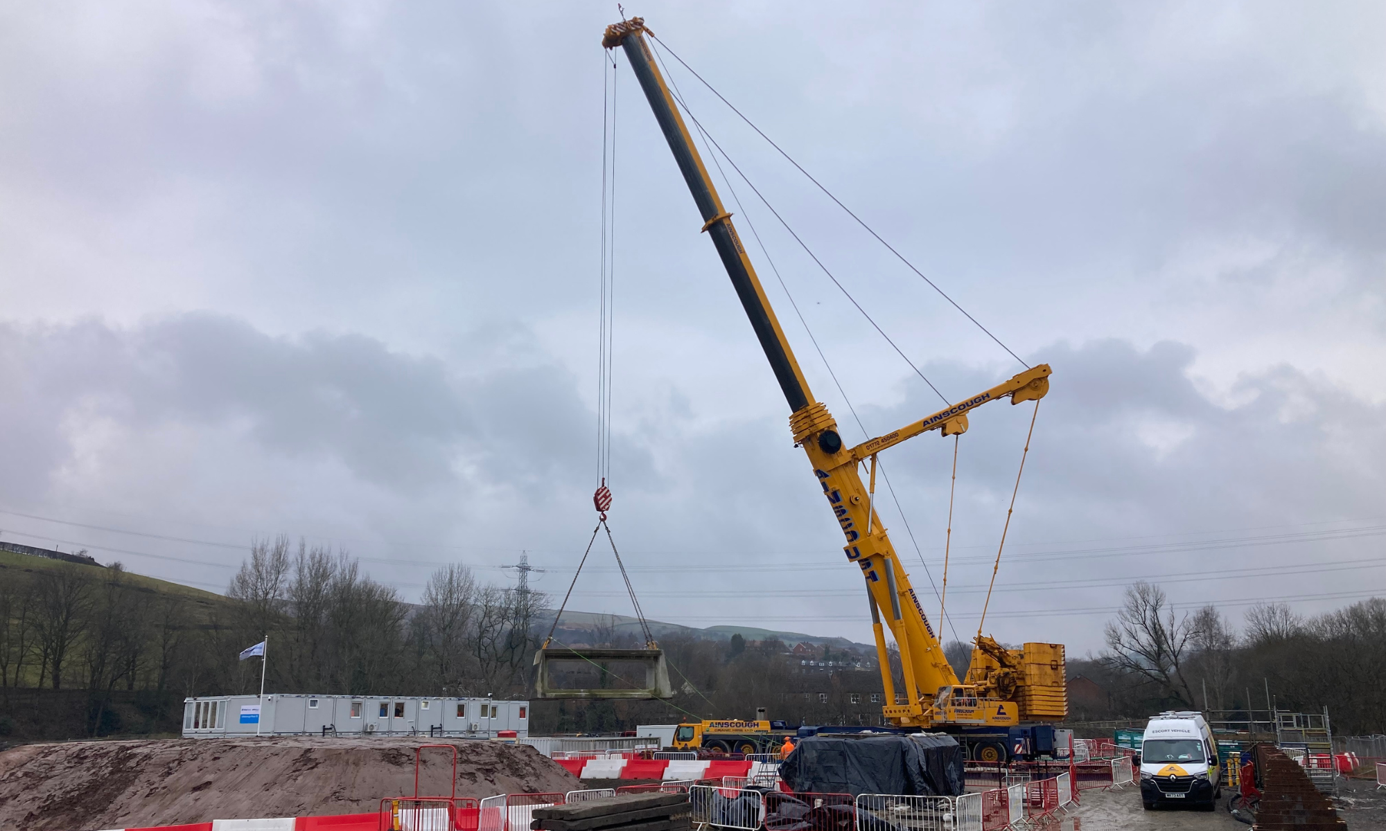 Crane on site at a construction project.
