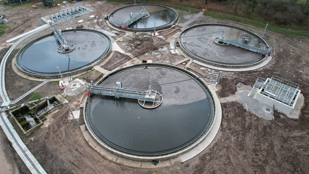 Pictures of the final settlement tanks.