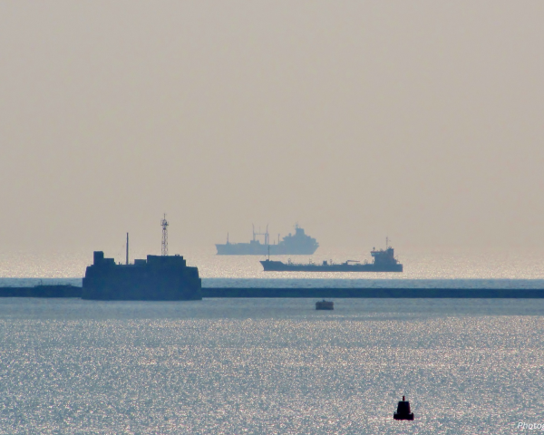 ships on a misty sea
