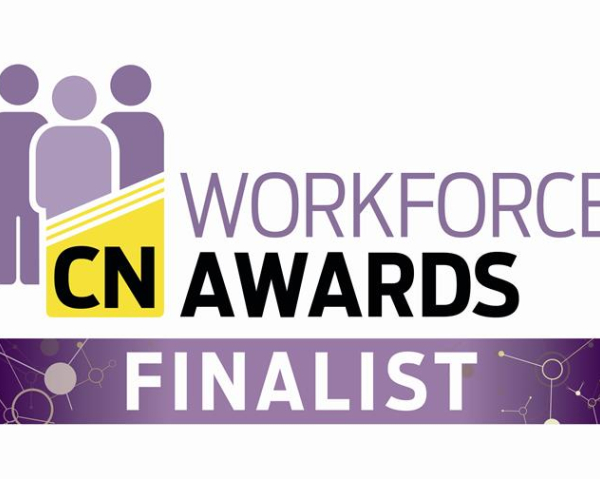 CN Workforce Awards finalist logo in purple and yellow