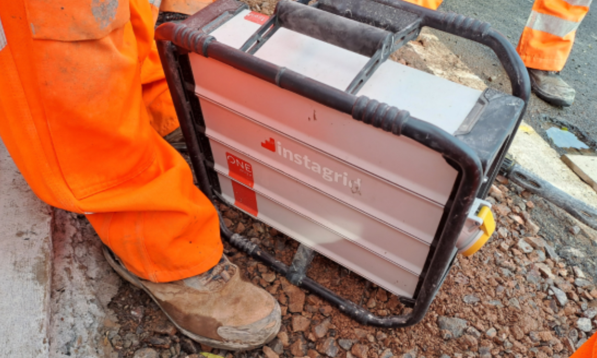 Portable powerpack used on a construction site